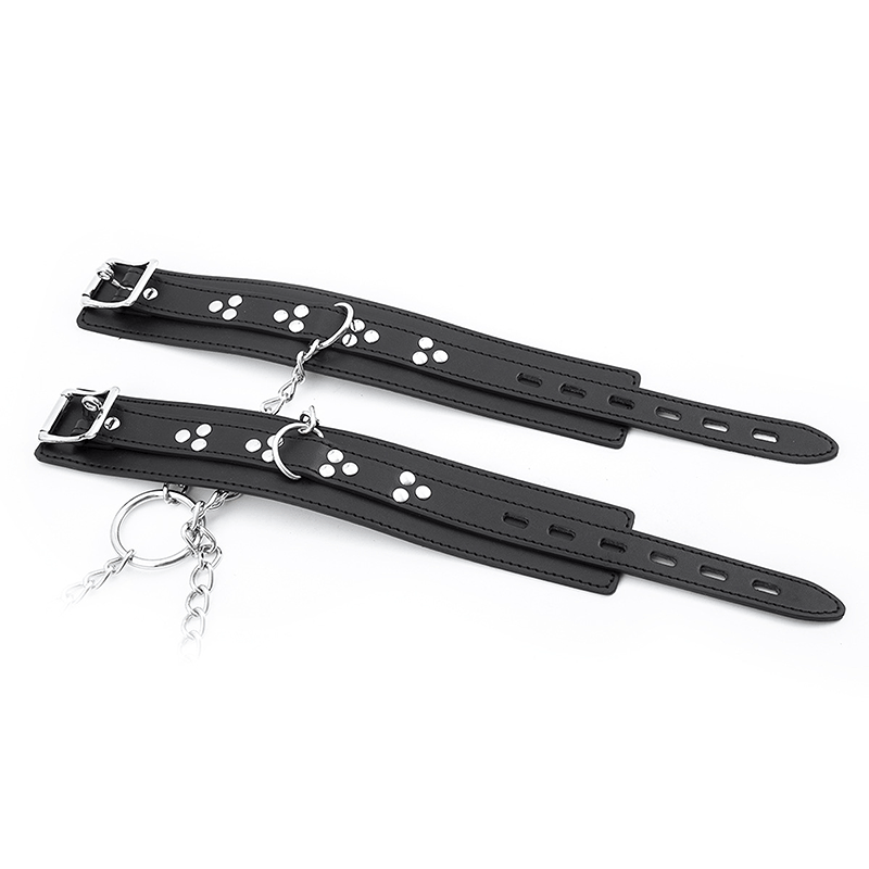 Locking Leather Wrist Ankle Neck Restraint Set product layout view