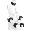 Locking Leather Wrist Ankle Neck Restraint Set side view detail