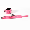 Locking Leather Wrist Cuffs with Chain product layout view