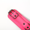 Locking Leather Wrist Cuffs with Chain hardware and finish detail