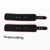 Locking Leather Wrist Cuffs with Chain style option view 2