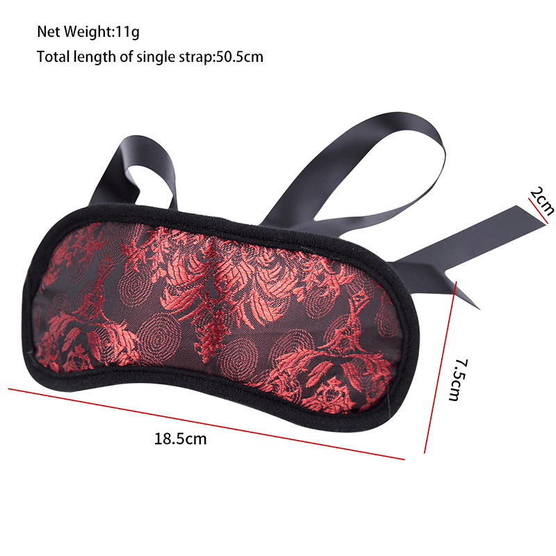 Padded Satin Tie Bondage Blindfold style E front angle detail