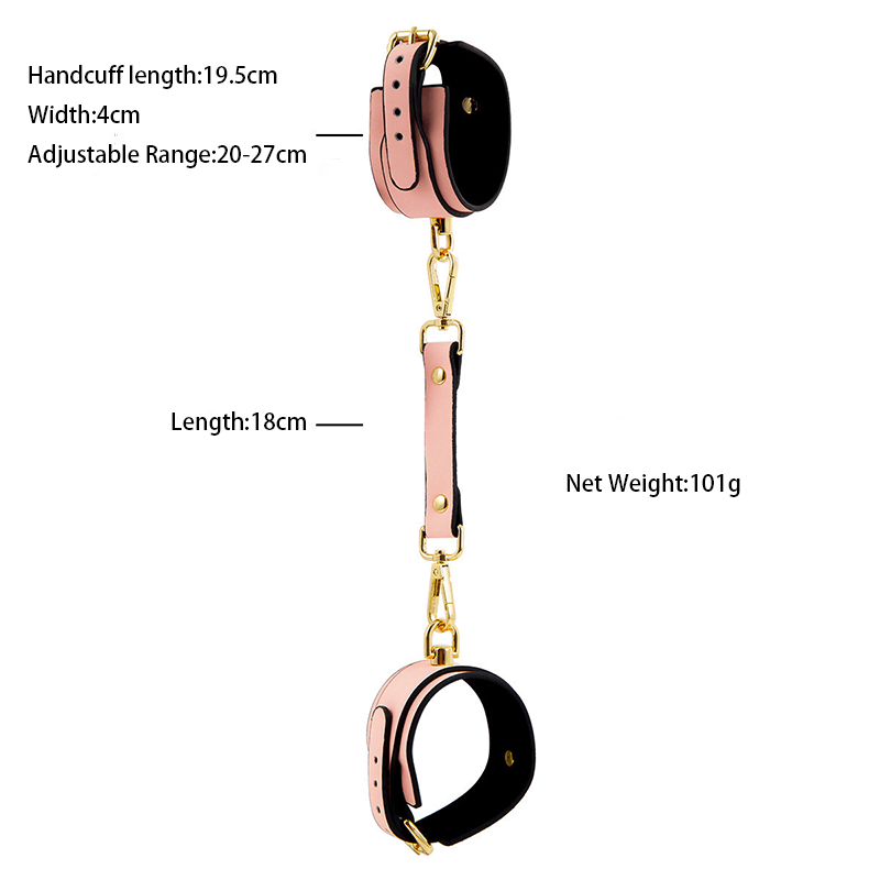 Plush Lined Wrist Cuffs with Chain Leash alternate angle view 2