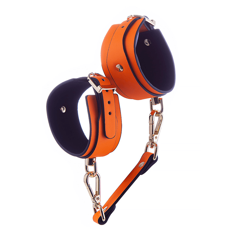 Plush Lined Wrist Cuffs with Chain Leash alternate angle view