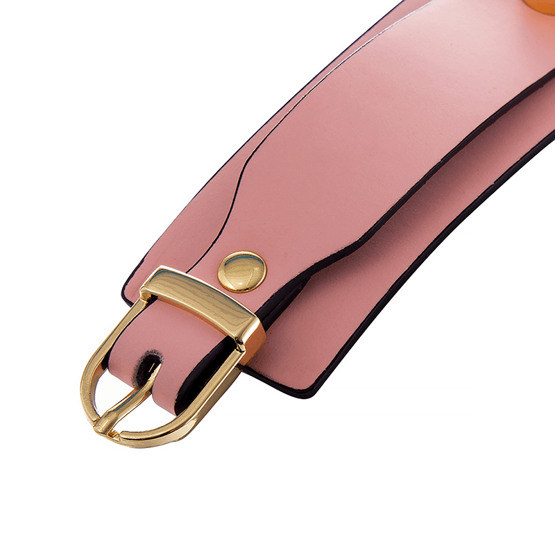 Plush Lined Wrist Cuffs with Chain Leash front angle detail