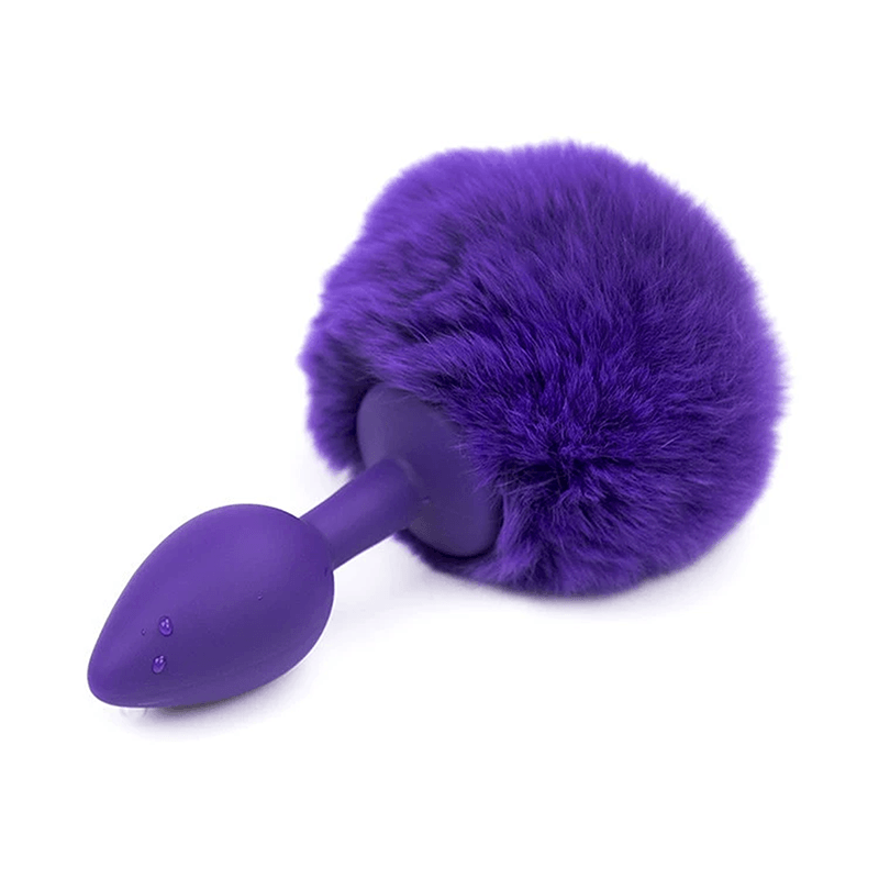 Silicone bunny tail butt plug style L main view