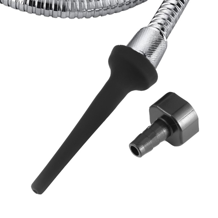 Silicone Shower Anal Douche Nozzle Set style A front angle detail