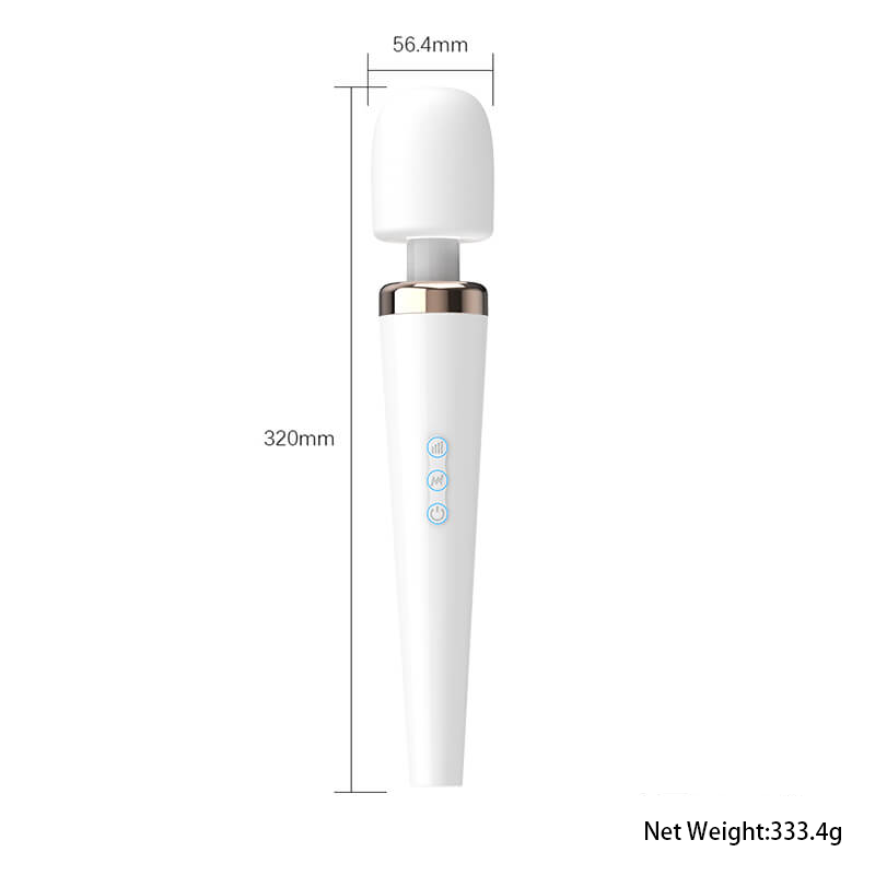 Slim G-Spot Wand Vibrator in white full product view