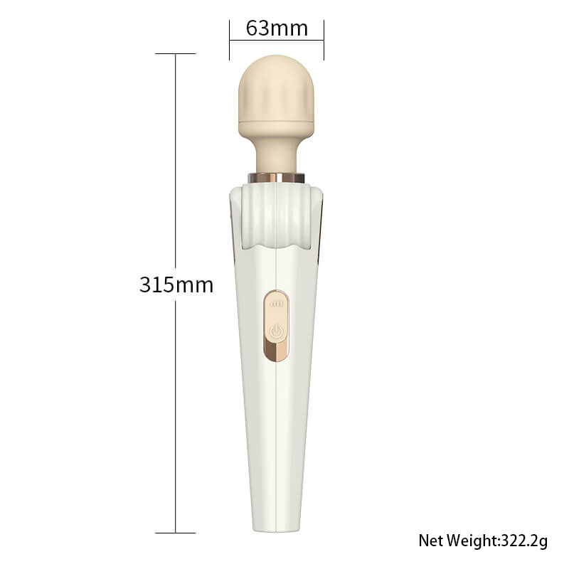 Slim Mini Wand G-Spot Vibrator in beige G-spot tip detail