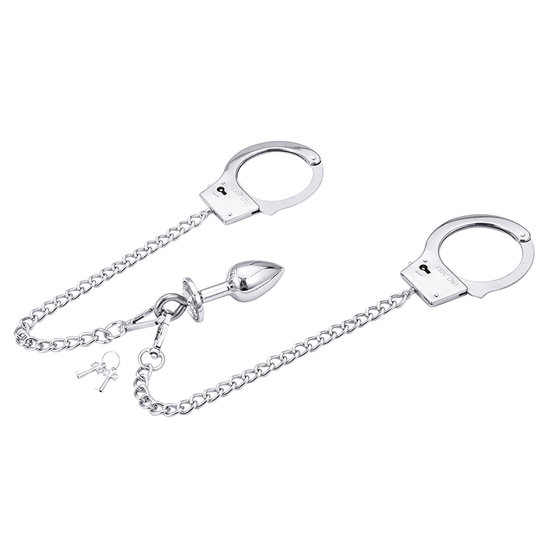 Stainless Steel Teardrop Butt Plug with Ring side view detail
