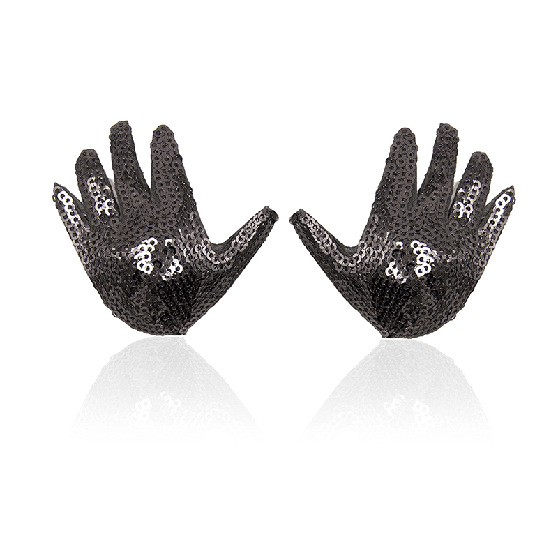 Star Sequin Nipple Pasties Set style F front angle detail