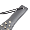 Steel Stud Patent Leather Spanking Paddle style A front angle detail