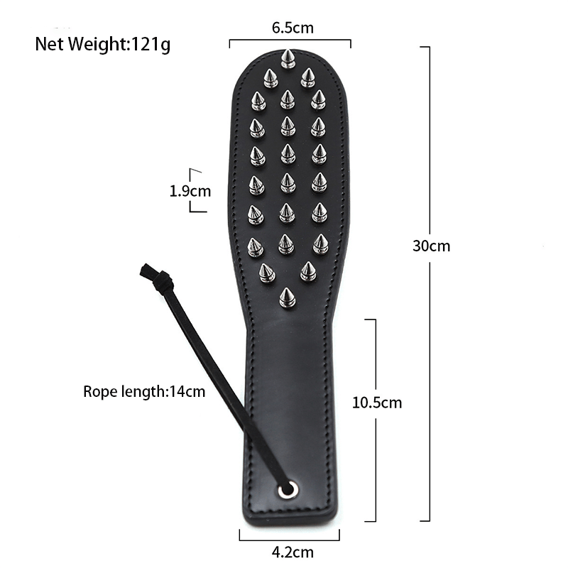 Steel Stud Patent Leather Spanking Paddle style A catalog image view