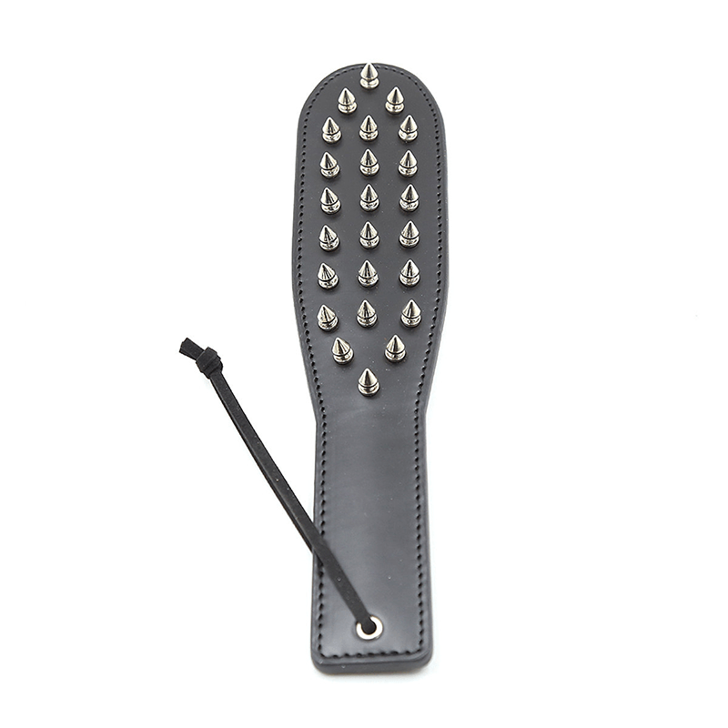 Steel Stud Patent Leather Spanking Paddle style A set or accessory view