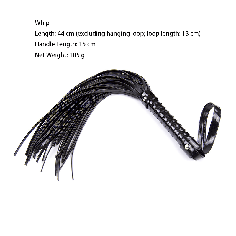 Stitched Handle Leather Flogger Whip style A front angle detail