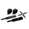 Studded Cross Wrist and Ankle Restraint Set style A hardware and finish detail
