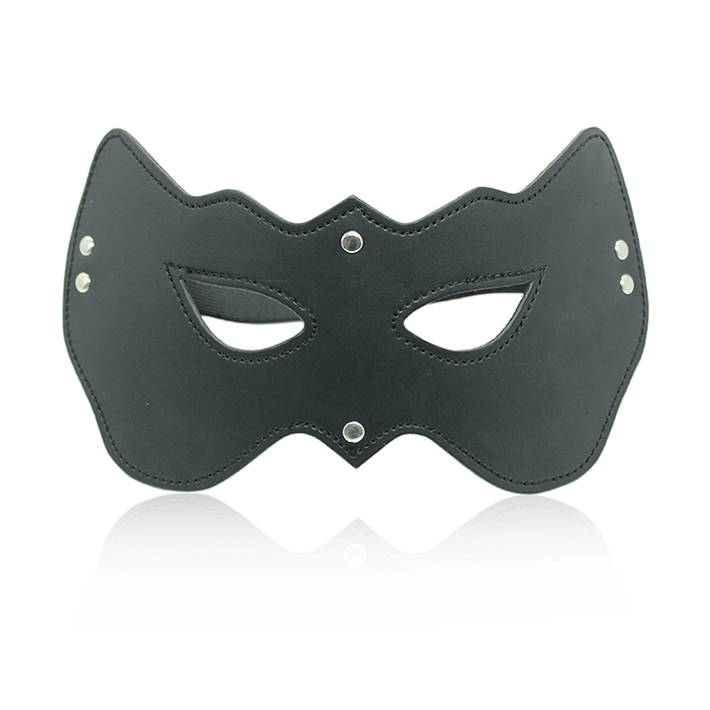 Studded Leather Blindfold Mask style C alternate angle view