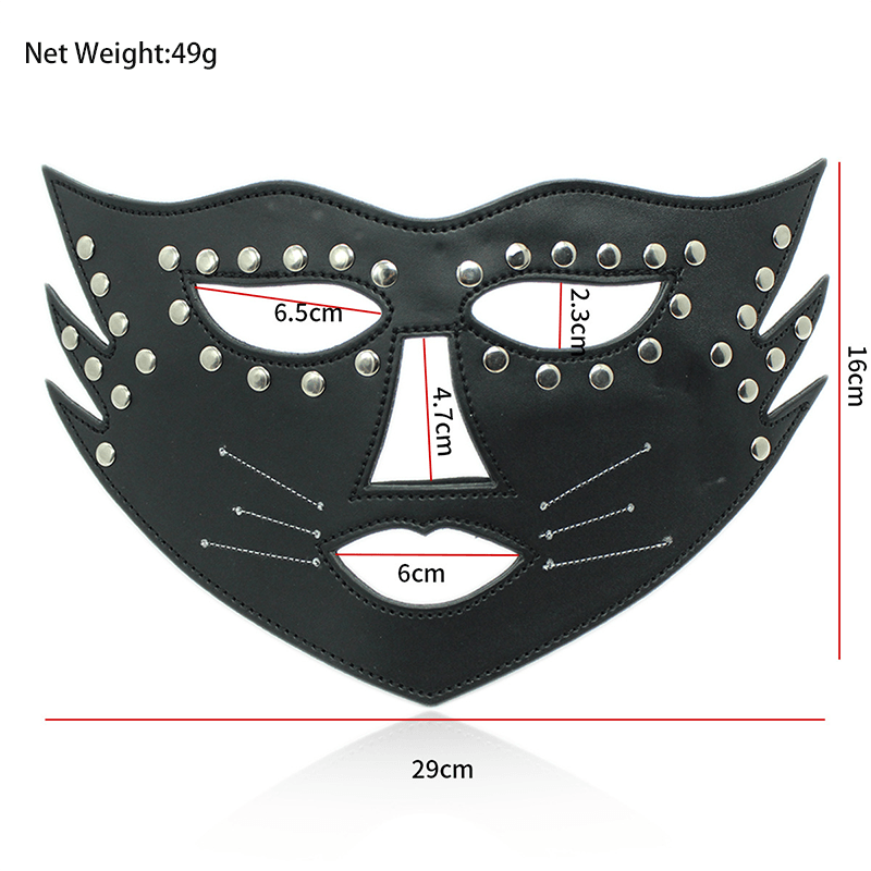 Studded Leather Blindfold Mask style F style option view