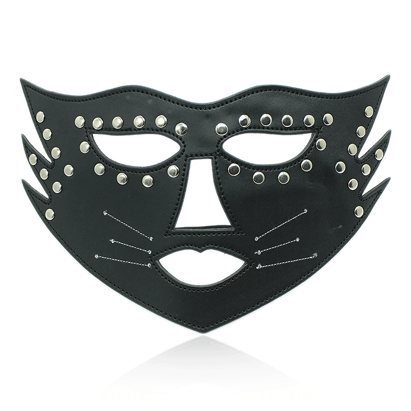 Studded Leather Blindfold Mask style F full gallery view