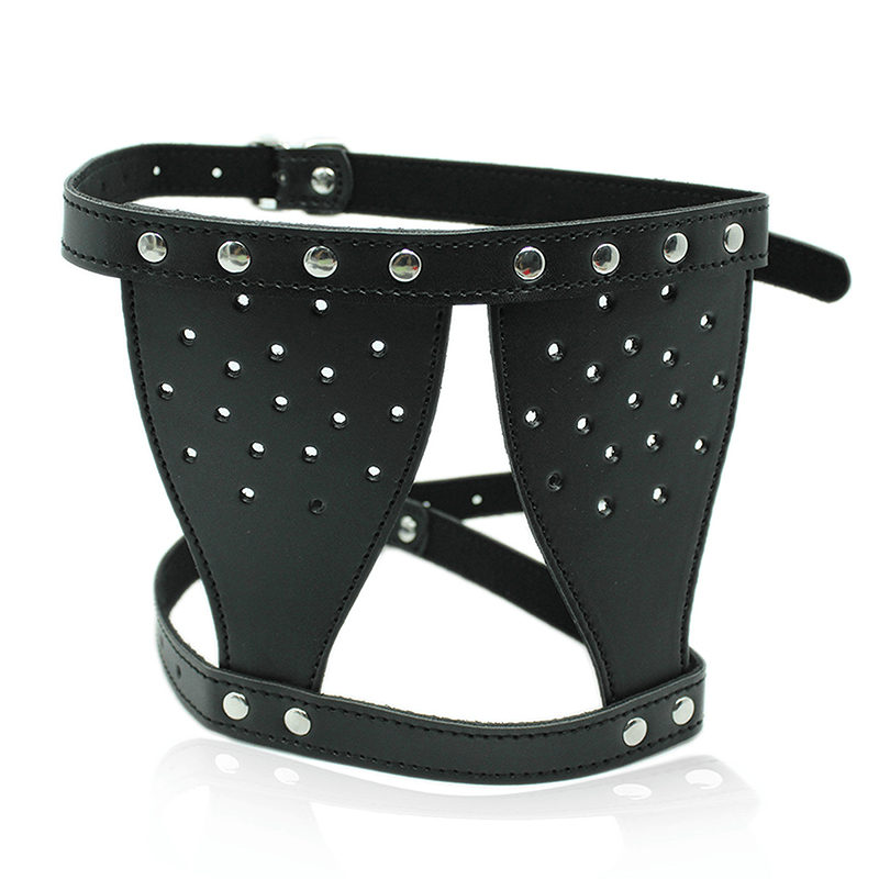 Studded Leather Blindfold Mask style G close-up product detail