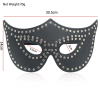 Studded Leather Blindfold Mask style H front angle detail