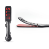 Text Print Leather Spanking Paddle style B hardware and finish detail