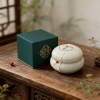 Lily ceramic solid perfume balm in traditional Chinese style jar