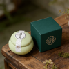 White Peach Oolong ceramic solid perfume balm in traditional Chinese style jar