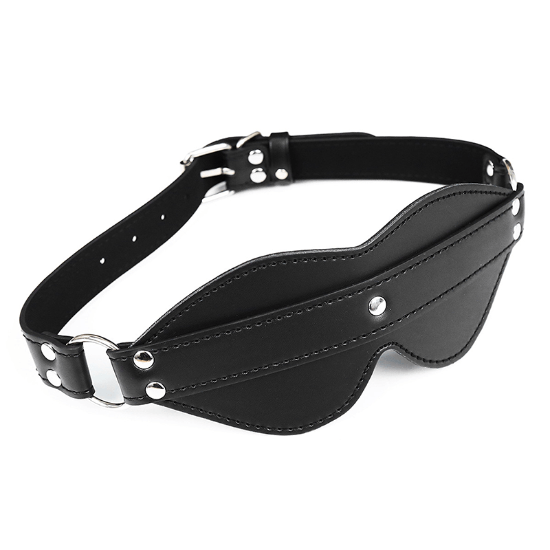 Adjustable Leather Blindfold with Studs style A main product view
