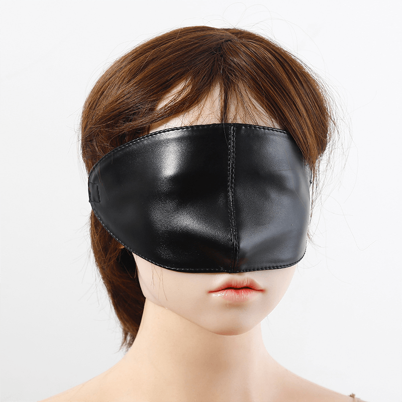 Leather sensory blindfold style A angle