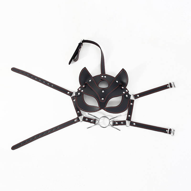 Fox Head Harness Gag Mask with Blindfold style A hardware and finish detail
