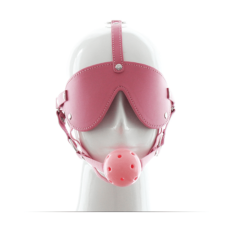 Leather Face Mask with Ball Gag style B main product view