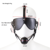 Leather Face Mask with Ball Gag style C close-up product detail
