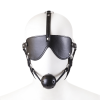 Leather Face Mask with Ball Gag style C hardware and finish detail