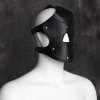 Leather Face Mask with Ball Gag style D side view detail