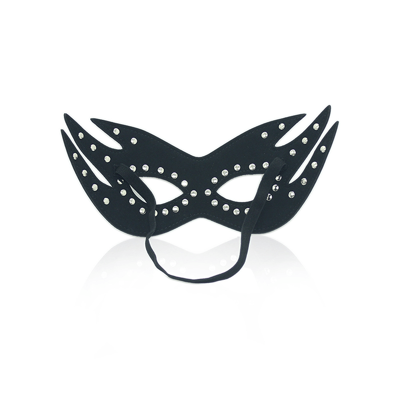 PU Leather Masquerade Eye Mask style B front angle detail