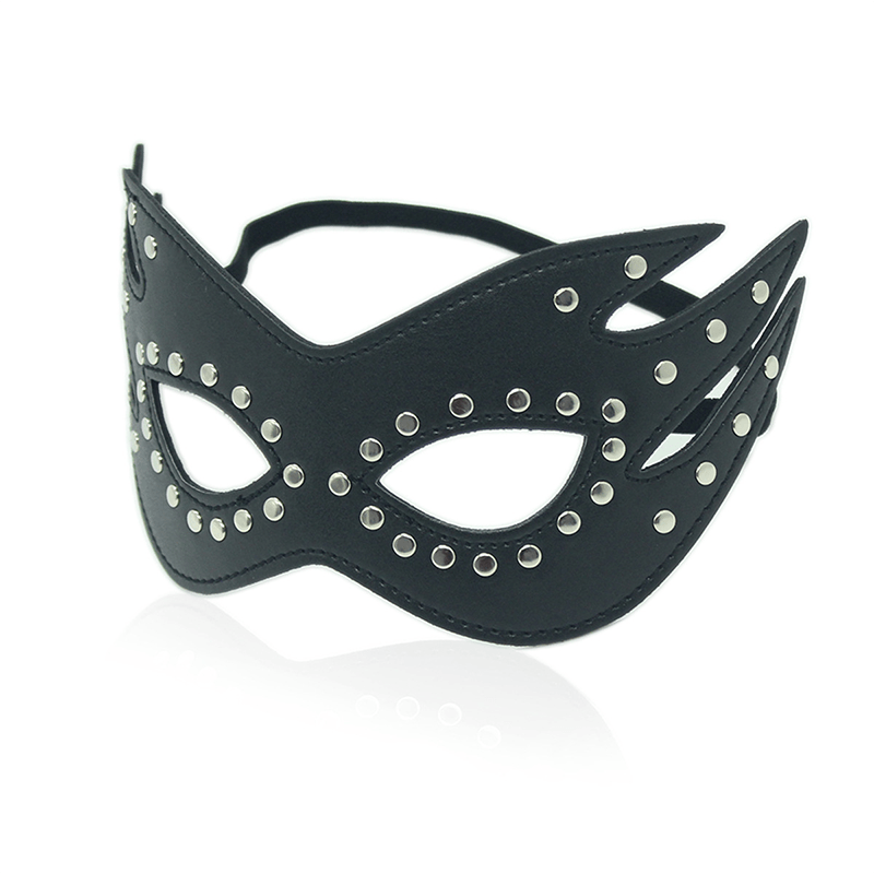 PU Leather Masquerade Eye Mask style B side view detail
