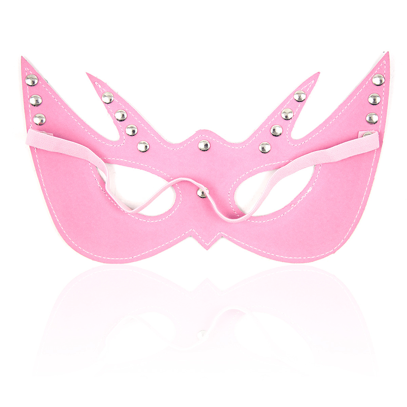PU Leather Masquerade Eye Mask style D detail view for shoppers
