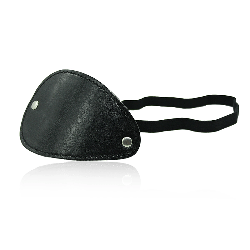 Single Eye Leather Blindfold Mask style B detail view for shoppers