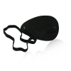 Single Eye Leather Blindfold Mask style B hardware and finish detail