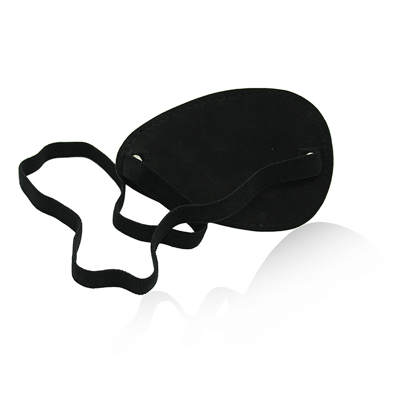 Single Eye Leather Blindfold Mask style B hardware and finish detail